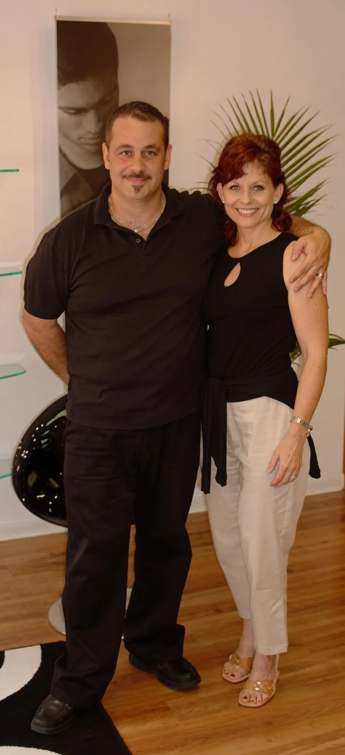 Tina and Michele Anzivino in 2002, the year they opened Ciao Bella Salon